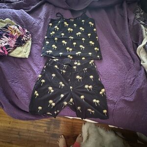 Torrid Black and Gold Palm Print Set